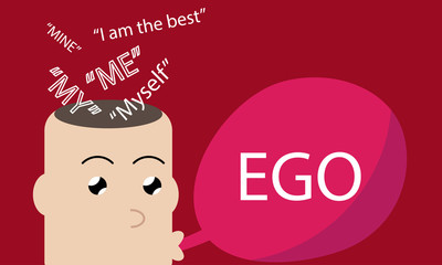 vector illustration of the man and his ego