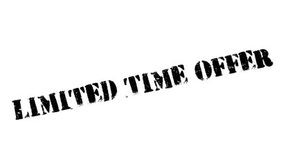 Limited time offer stamp. Grunge design with dust scratches. Effects can be easily removed for a clean, crisp look. Color is easily changed.