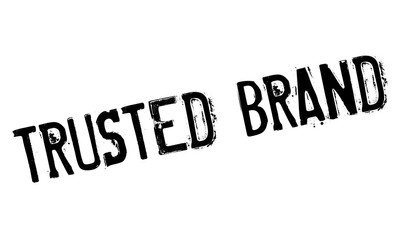 Trusted brand stamp. Grunge design with dust scratches. Effects can be easily removed for a clean, crisp look. Color is easily changed.