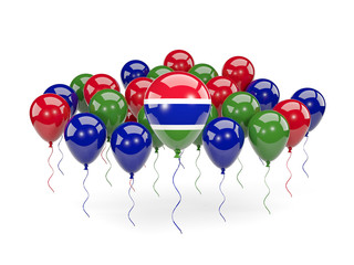 Flag of gambia with balloons