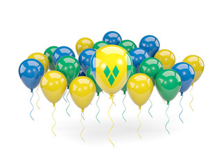 Flag of saint vincent and the grenadines with balloons