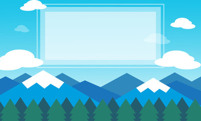 vector illustration of pine forest and mountain background