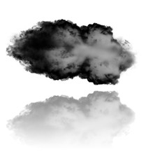 Cloud shape and reflection isolated over white background
