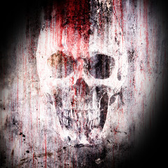 abstract skull in concrete background