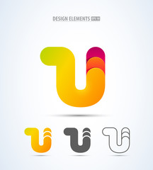 Vector abstract letter u logo elements © nickimpression