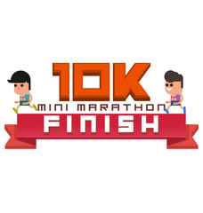 Mini Marathon 10K running finish, Vector illustration