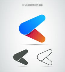 Vector abstract logo illustration letter c set isolated on white. App icon design