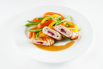 stuffed chicken with vegetables