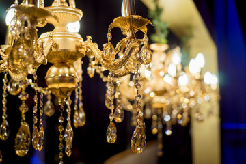 Golden antique chandelier