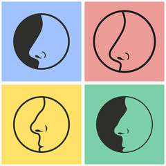 Nose icon set.