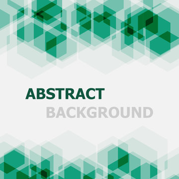 Abstract Green Hexagon Overlapping Background