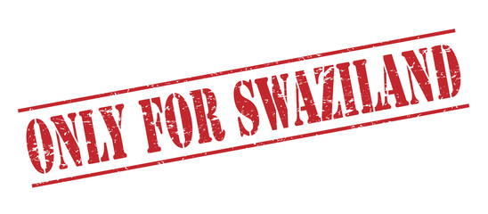 only for swaziland red stamp on white background