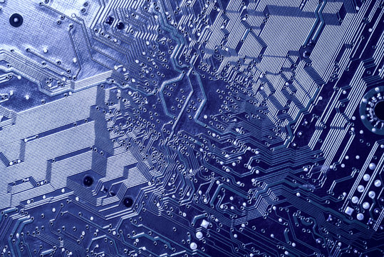 blue circuit board technology background