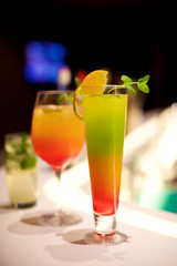 Various Cocktails in the bar