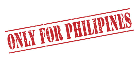 only for philipines red stamp on white background