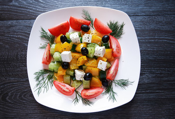 Greek Salad On Plate