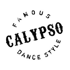 Famous dance style, Calypso stamp. Grunge design with dust scratches. Effects can be easily removed for a clean, crisp look. Color is easily changed.