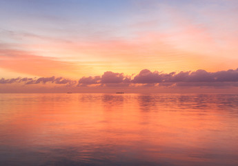 Sunset on sea in Maldives