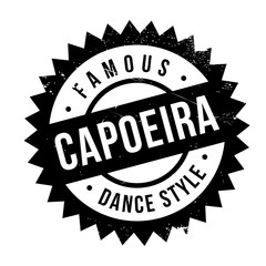 Famous dance style, Capoeira stamp. Grunge design with dust scratches. Effects can be easily removed for a clean, crisp look. Color is easily changed.