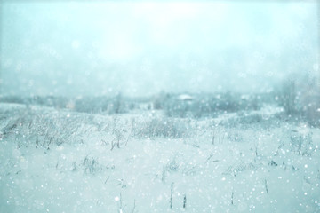 Winter background blurred snow field landscape © kichigin19