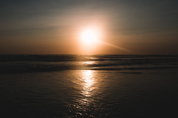 Sunset on the beach of Indian ocean, Indonesia, Bali