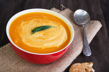 Pumpkin and sweet potatoes soup