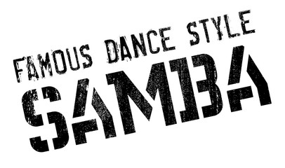 Famous dance style, samba stamp. Grunge design with dust scratches. Effects can be easily removed for a clean, crisp look. Color is easily changed.