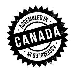 Assembled in Canada rubber stamp. Grunge design with dust scratches. Effects can be easily removed for a clean, crisp look. Color is easily changed.
