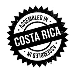 Obraz premium Assembled in Costa Rica rubber stamp. Grunge design with dust scratches. Effects can be easily removed for a clean, crisp look. Color is easily changed.