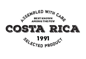 Assembled in Costa Rica rubber stamp. Grunge design with dust scratches. Effects can be easily removed for a clean, crisp look. Color is easily changed.