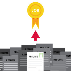vector illustration of resume and job search concept