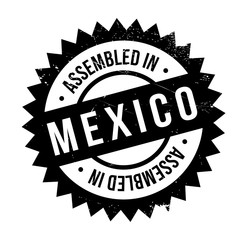 Assembled in Mexico rubber stamp. Grunge design with dust scratches. Effects can be easily removed for a clean, crisp look. Color is easily changed.