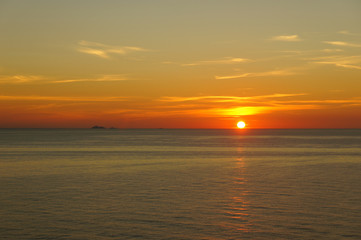 Fototapeta na wymiar Sunset in Mediterranean Sea