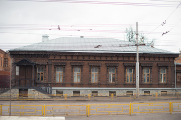 Fototapeta na wymiar Historic wooden museum in Russia Penza