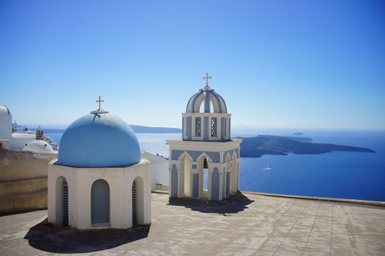 View over Santorini, island in Greece