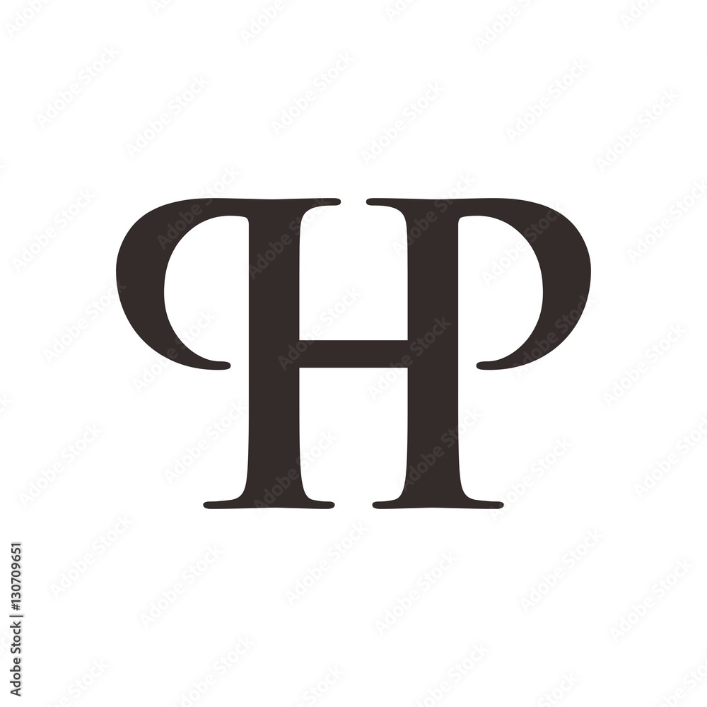 Sticker p and h logo vector