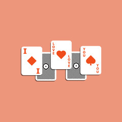vector illustration of playing card and love concept