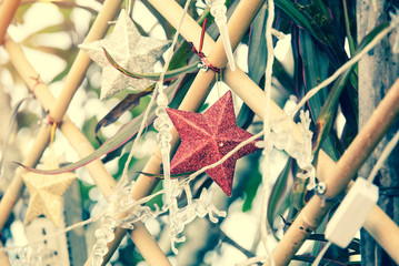 Christmas tree decoration with vintage style 