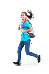 Naklejka premium Running young student