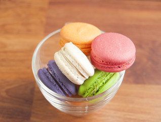 Colorful macaroon on vintage background