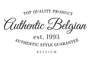 Authentic belgian product stamp. Grunge design with dust scratches. Effects can be easily removed for a clean, crisp look. Color is easily changed.