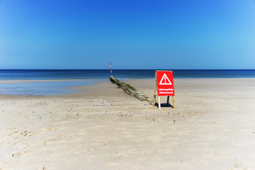 Danger Spur Dike (=Lebensgefahr Buhnenreste) at Sylt / Germany