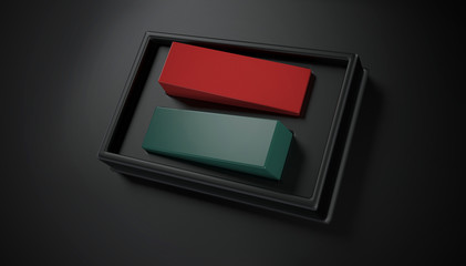 Close up view of green and red power switches