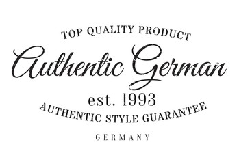 Authentic german product stamp. Grunge design with dust scratches. Effects can be easily removed for a clean, crisp look. Color is easily changed.