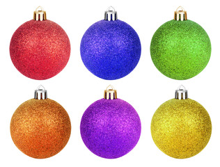 Obraz premium Set Christmas baubles isolated on white background