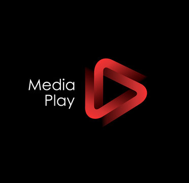 3D media play logo design. 