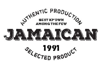 Authentic jamaican product stamp. Grunge design with dust scratches. Effects can be easily removed for a clean, crisp look. Color is easily changed.