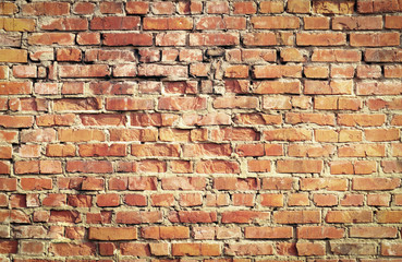 Background of old vintage brick wall