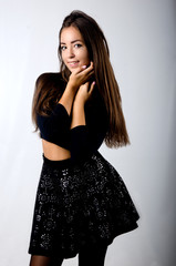 Fototapeta premium beautiful girl in skirt and top