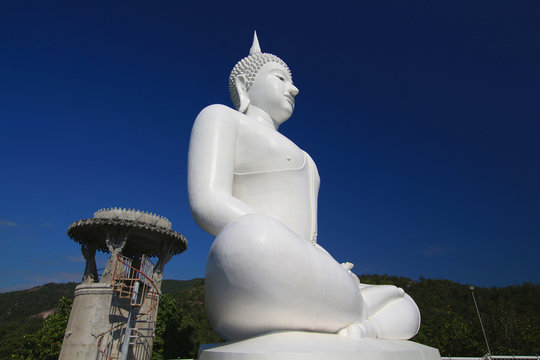 Beautiful white Buddha in Thailand's Tak.